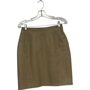 Tibor Vintage Womens Straight Pencil Skirt Leather Sz 4 Tan Brown above knee